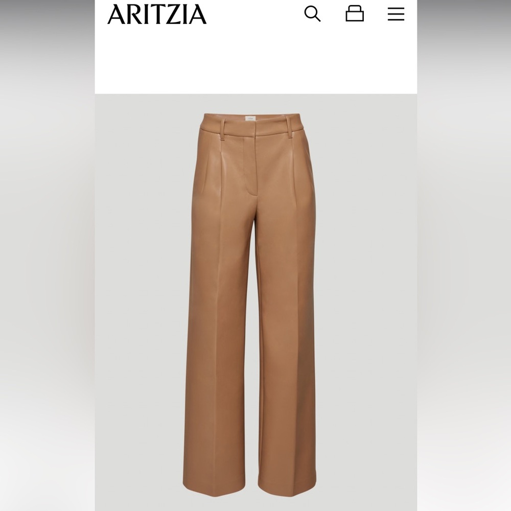 Aritzia Wilfred Effortless pleated Faux Leather Pants